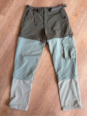 Outdoor Voices RecTrek Zip-Off Pants Convertible Cargo Hiking Olive Green M